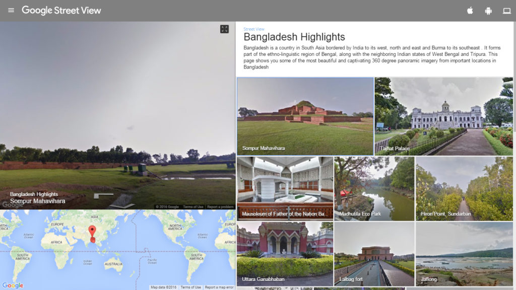 Google publishes its latest updates on google Street View imagery of Bangladesh